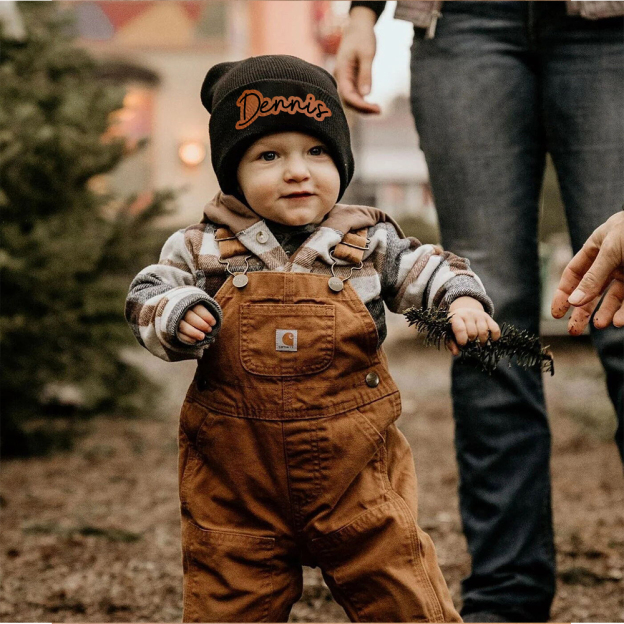 Personalized Leather Patch Beanie for Comfort & Unique | HSKid33