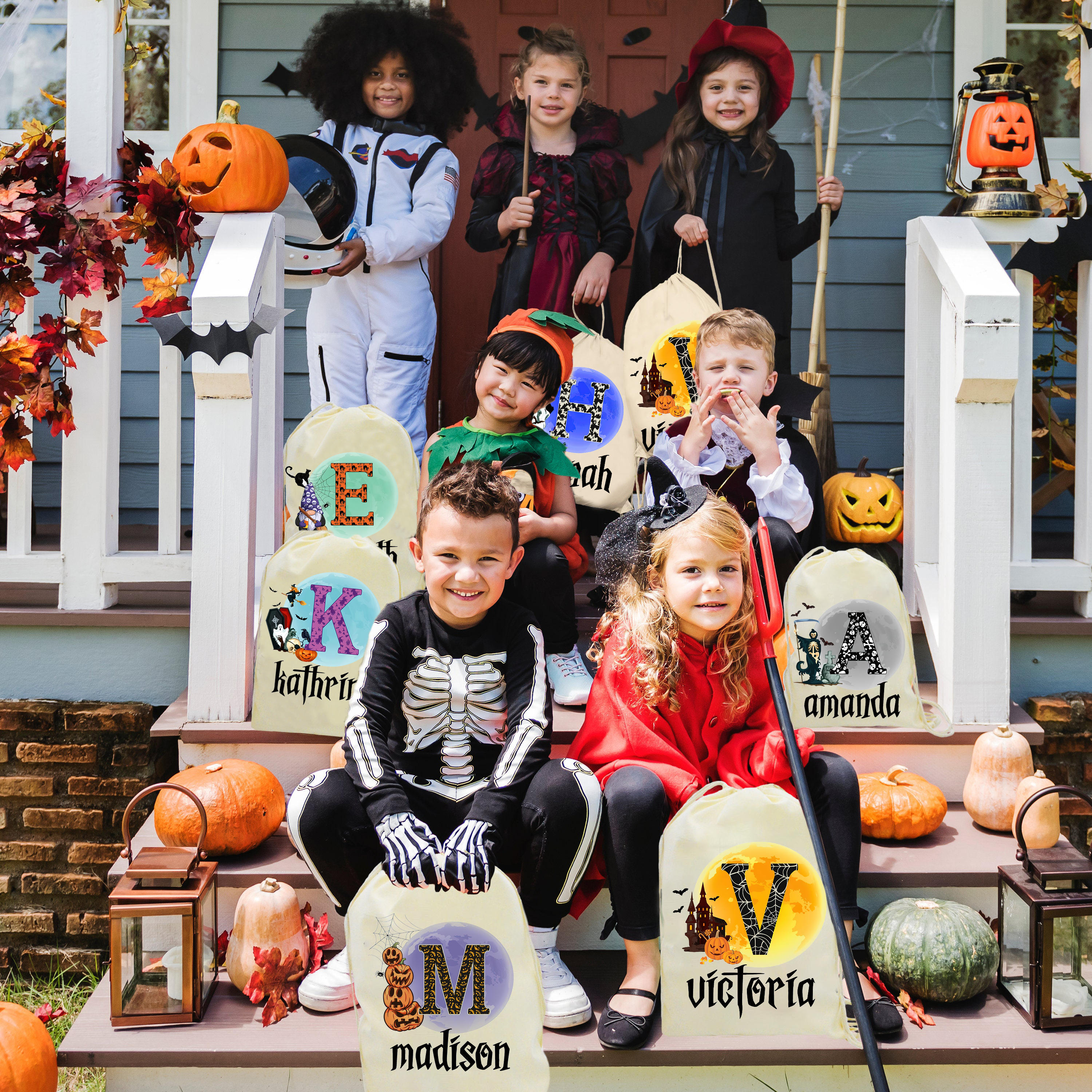 Personalized Name Pumpkin Treat Bag | CWHalloween11