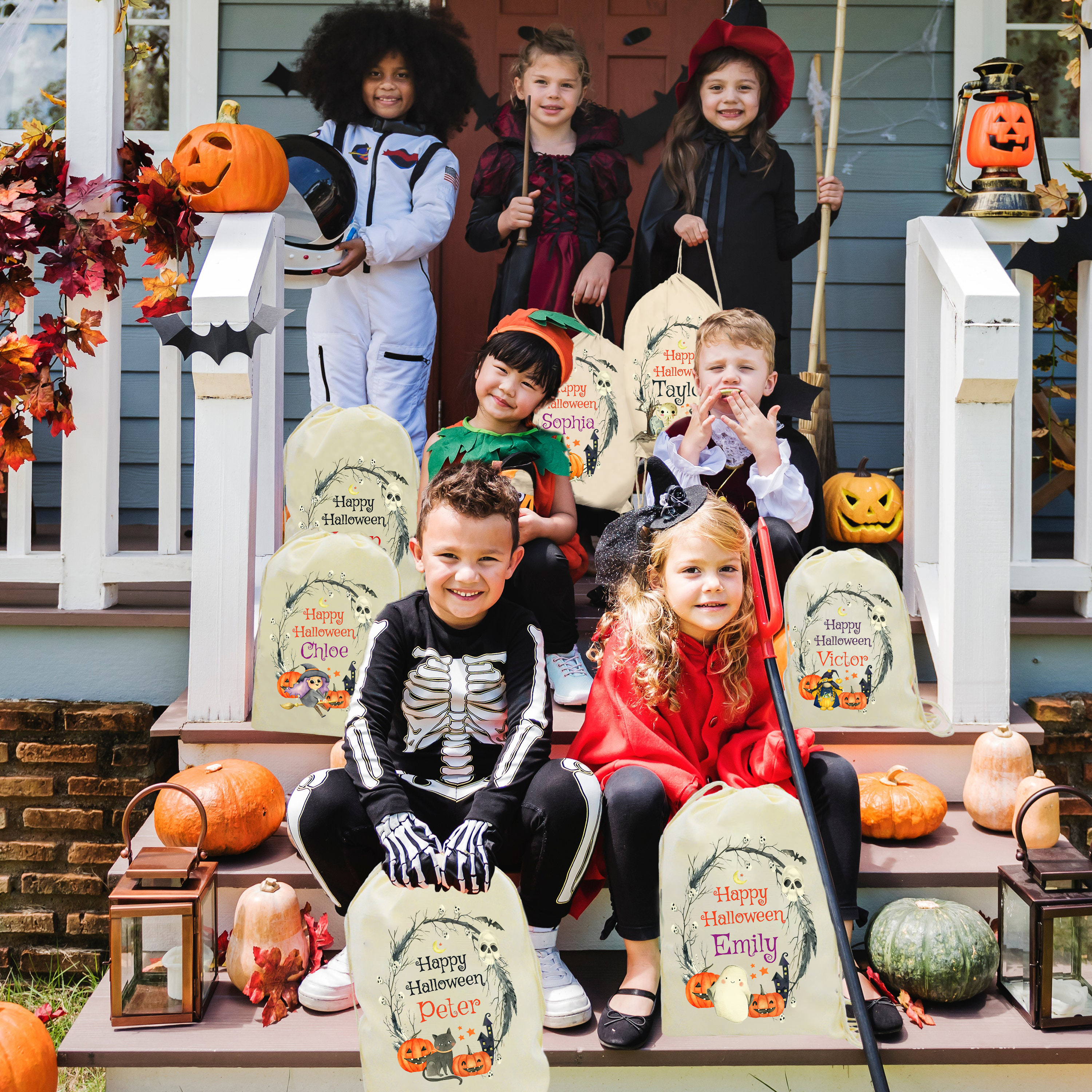 Personalized Name Pumpkin Treat Bag | CWHalloween12