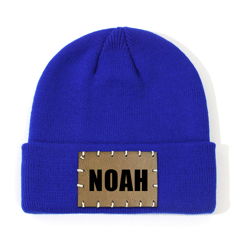 Personalized Leather Patch Beanie for Comfort & Unique | HSKid3301