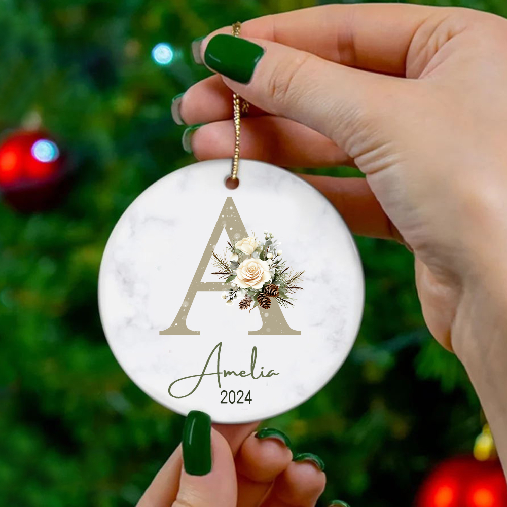 Personalized Family Monogram Christmas Ornament | MCGift36