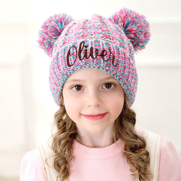 Personalized Embroidery Pom Pom Hat for Comfort & Unique | HSKid17