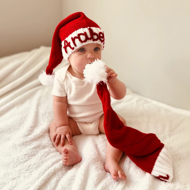 Personalized Hand Embroidered Christmas Santa Hat | MCGift53 