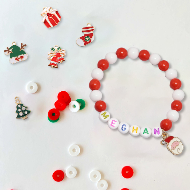 Personalized Christmas Bead Bracelet With Name | MCGift59