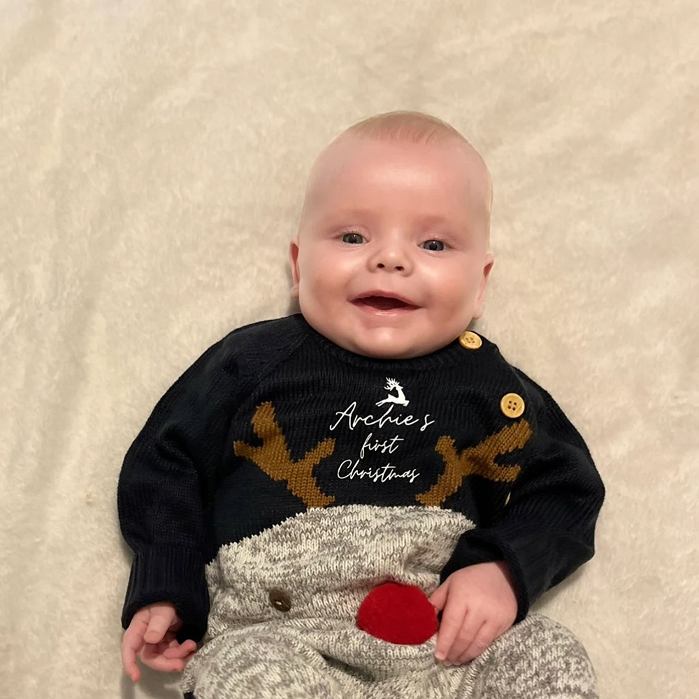Personalized Christmas Reindeer Outfit for Baby| CWBaby89