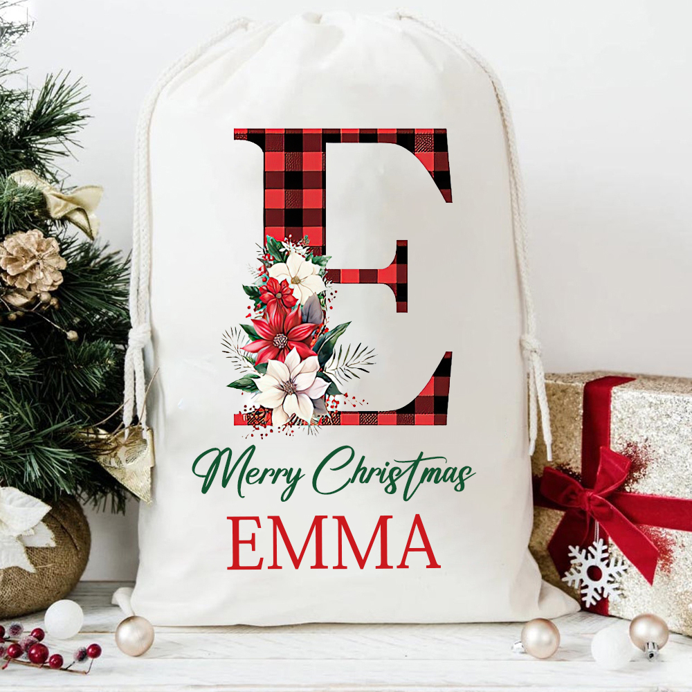 Personalized Name & Initial Christmas Gift Sack | MCGift68