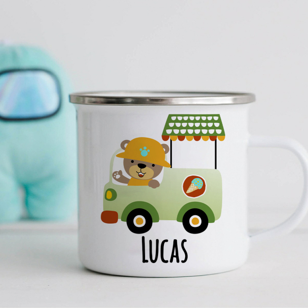 Personalised 12oz Cute Vehicle Mugs for Kids  | KidMug28