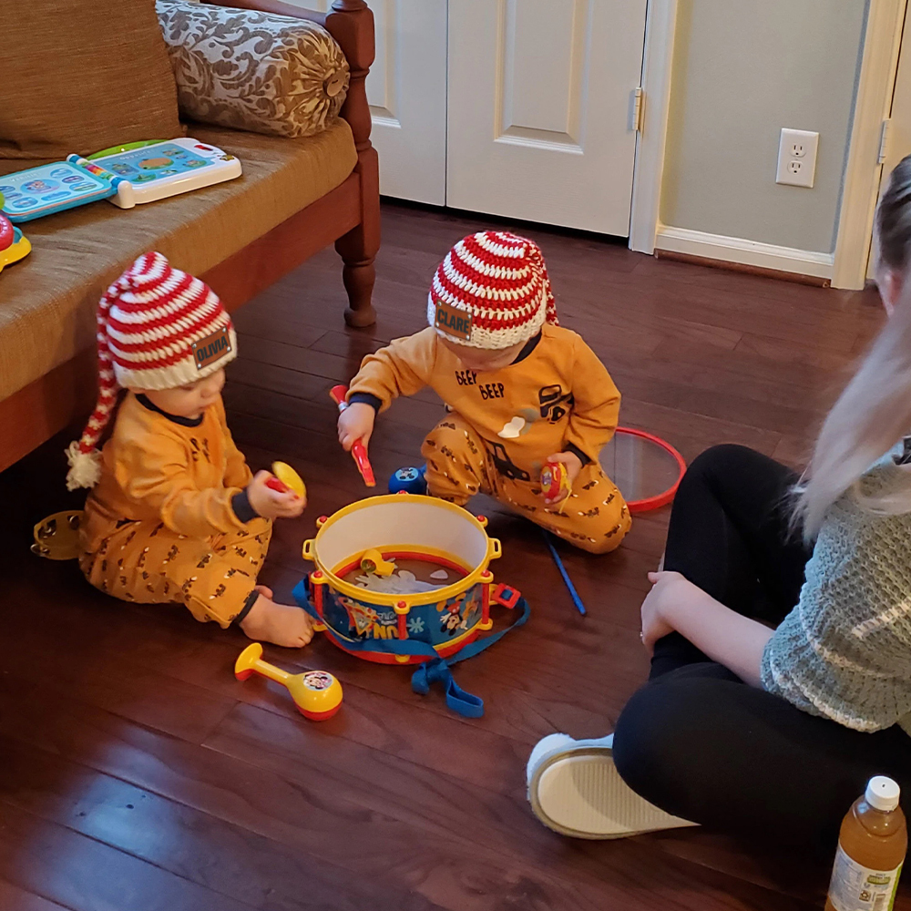 Personalized Leather Patch Christmas Long Tail Hat | MCGift89