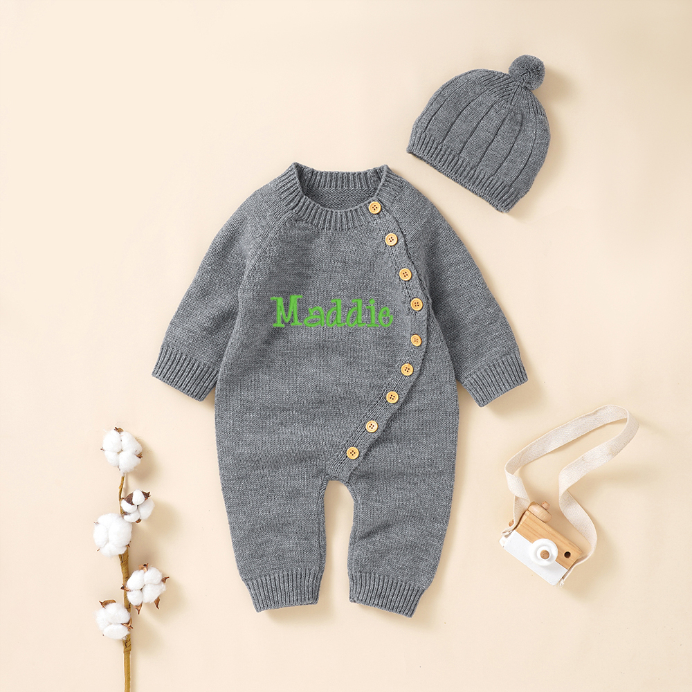 Personalized Embroidered Kids Color Romper Set | inSet13