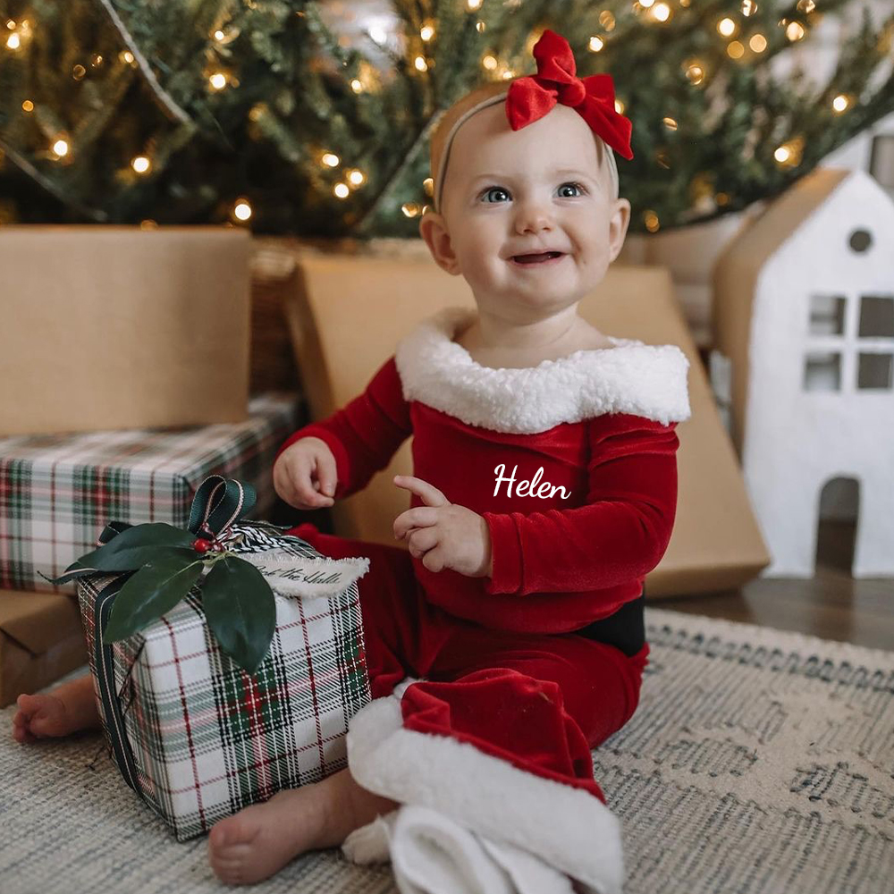 Personalized Kid Christmas Santa Claus Outfit | MCGift94