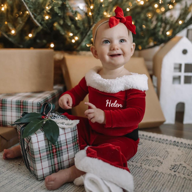 Personalized Kid Christmas Santa Claus Outfit | MCGift94