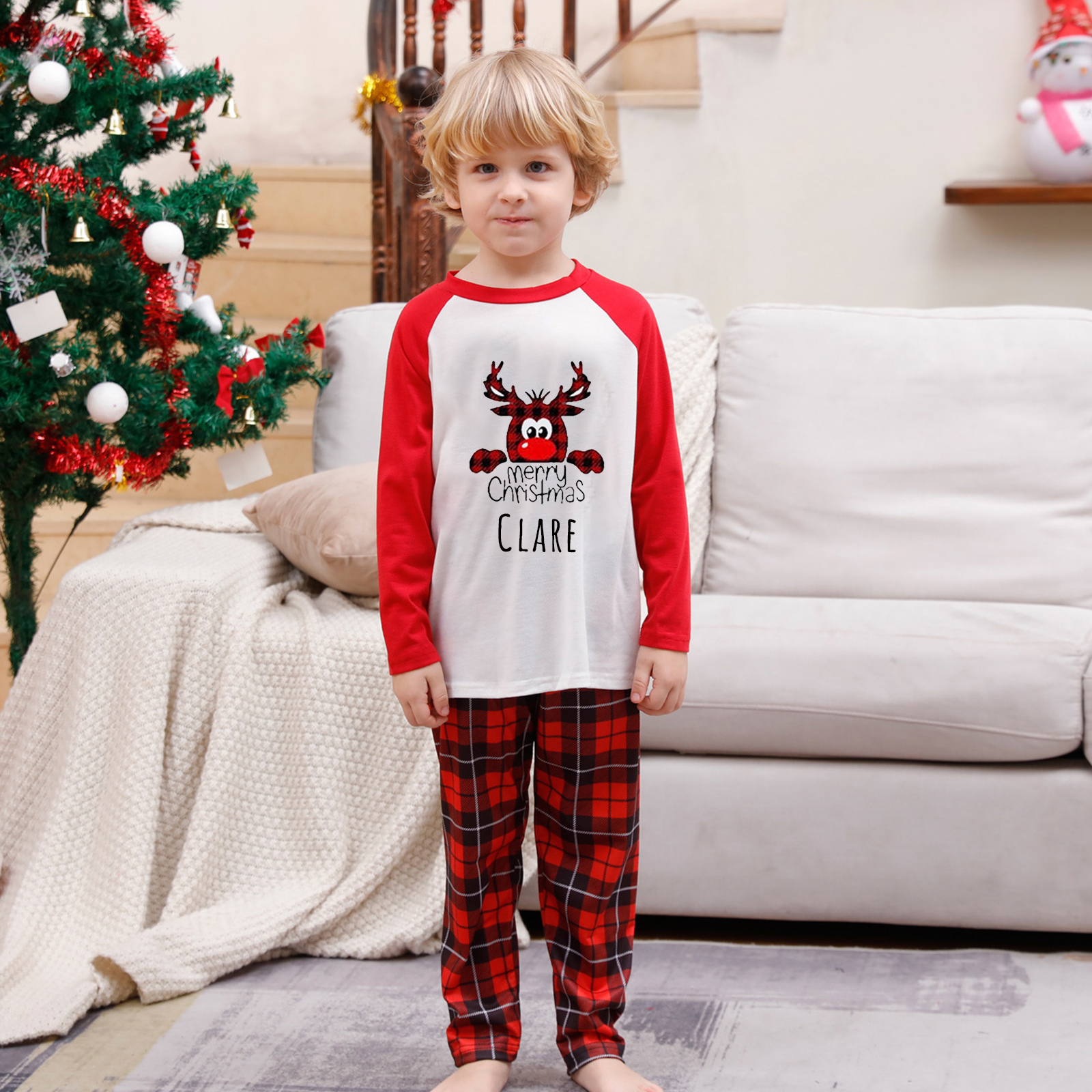 Personalized Matching Family Christmas Pajamas Set | CWFamily09