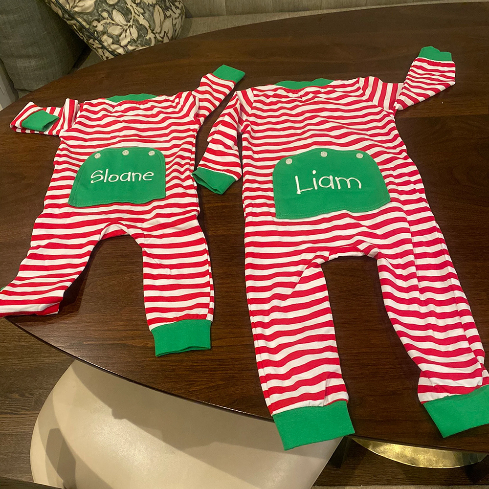 Personalized Embroidery Baby Butt Flap Christmas Pajamas | CWBaby112
