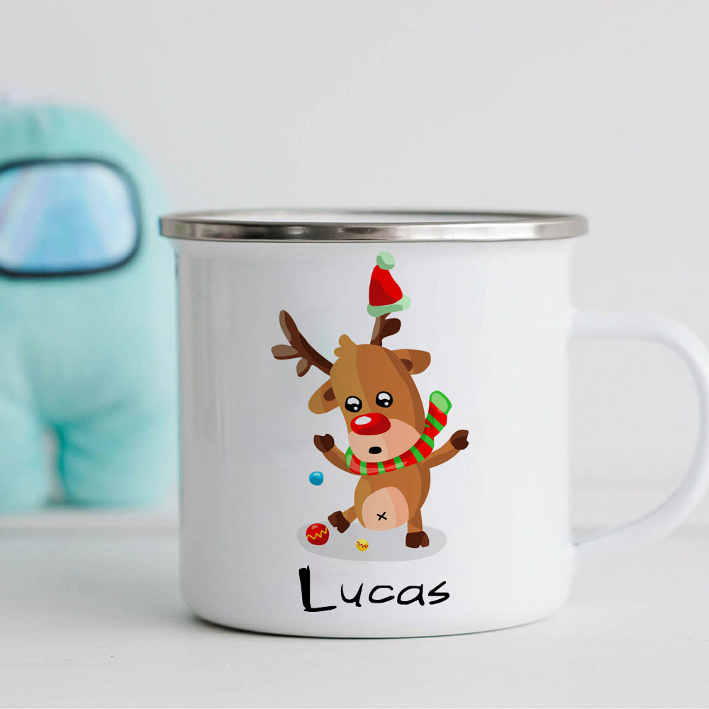 Personalised 12oz Christmas Elks Mugs for Kids  | KidMug22
