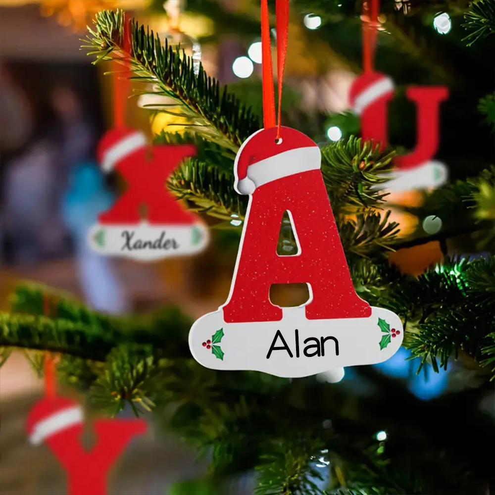 Personalized 26 Letters Christmas Tree Ornament | MCGift101