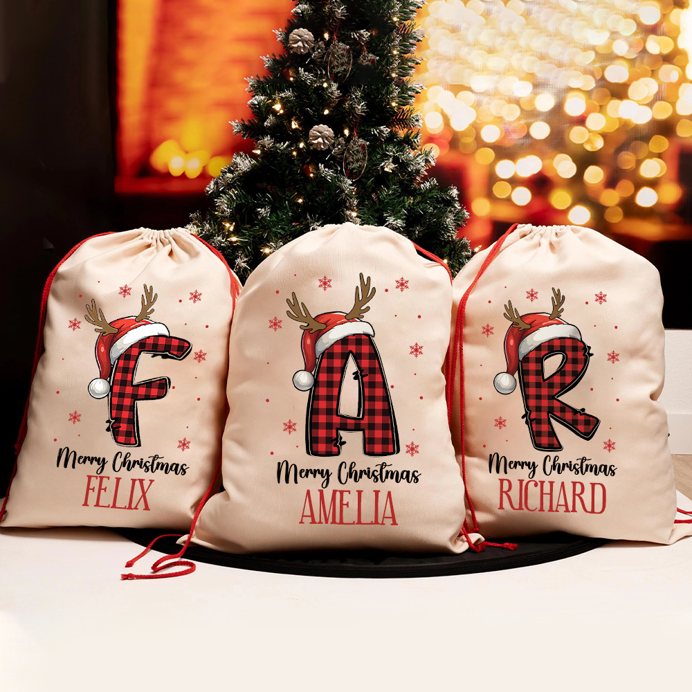 Personalized Monogram Christmas Santa Sack for Gifts | MCGift107