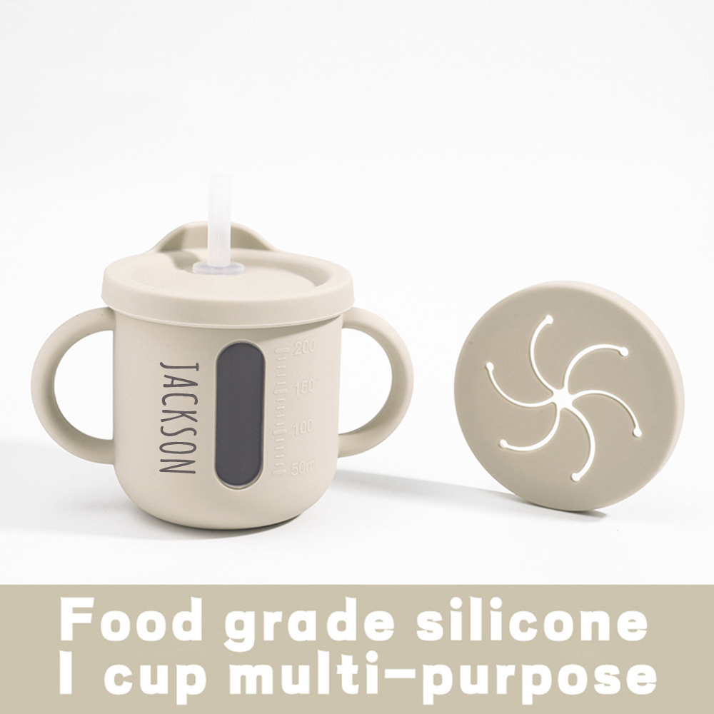 Personalised Baby Food Grade Straw & Snack Silicone Cup | CWBaby117