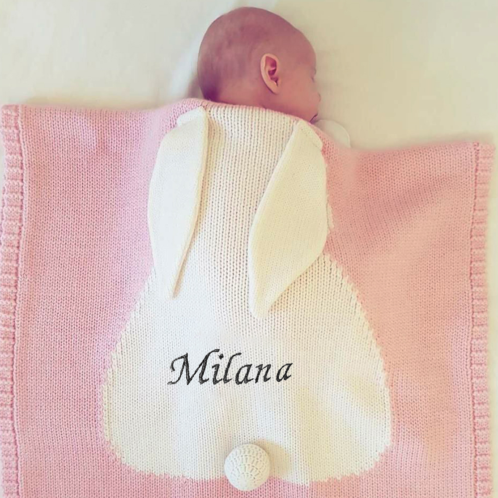 Personalized Embroidered Knit Baby Blanket for Unique Gift | CWBaby118