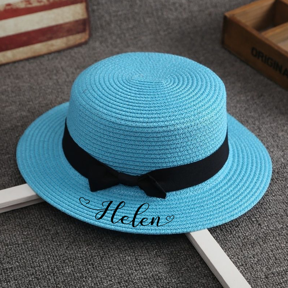 Personalized Summer Bow Straw Hat for Comfort & Unique | CWBeach149