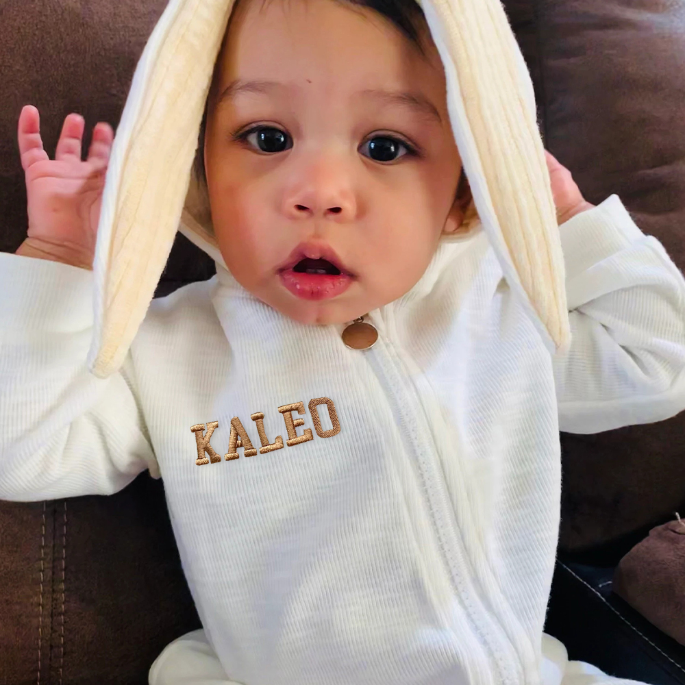 Personalized Easter Baby Bunny Ears Romper | CWbaby4001