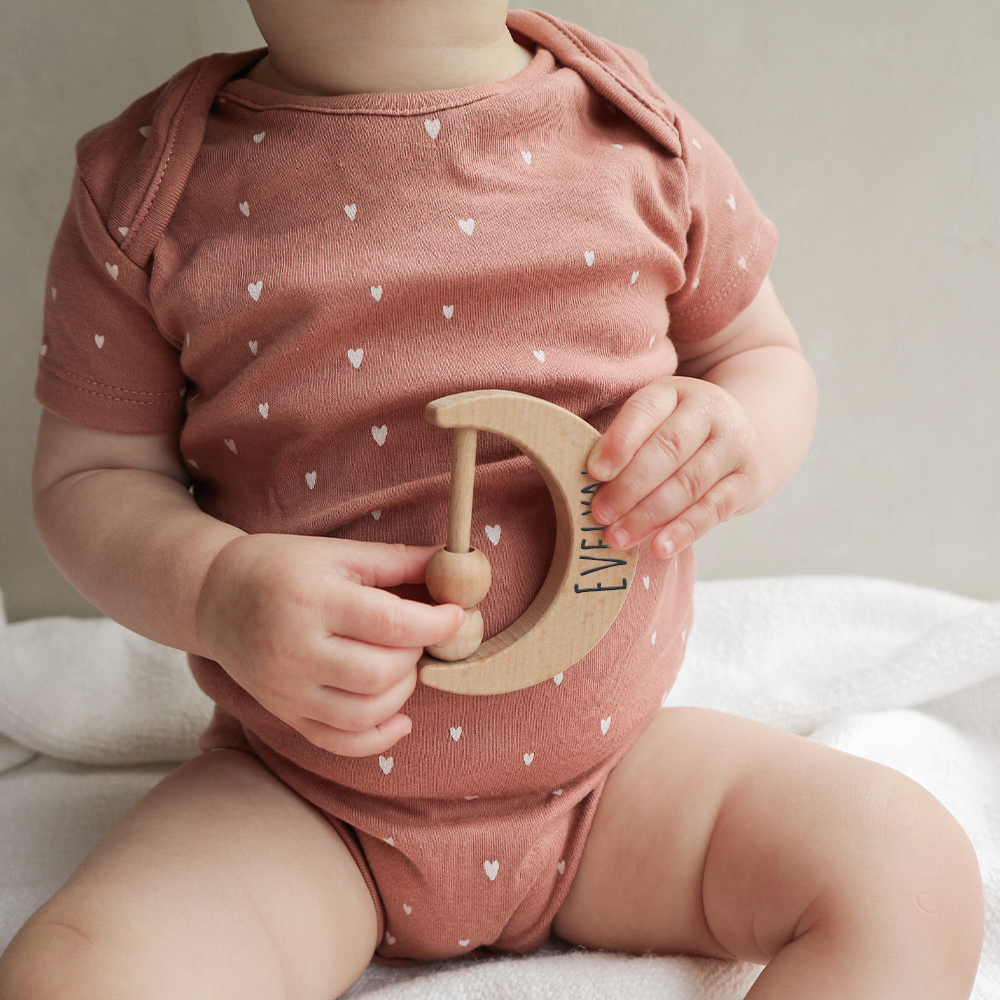 Personalized Baby Wooden Lovely Shape Rattle | CWBaby153