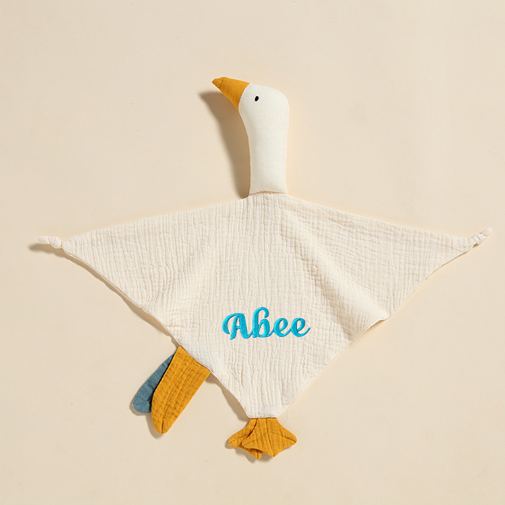 Personalized Baby Embroidery Goose Comforter Sleep Toy | CWToy99