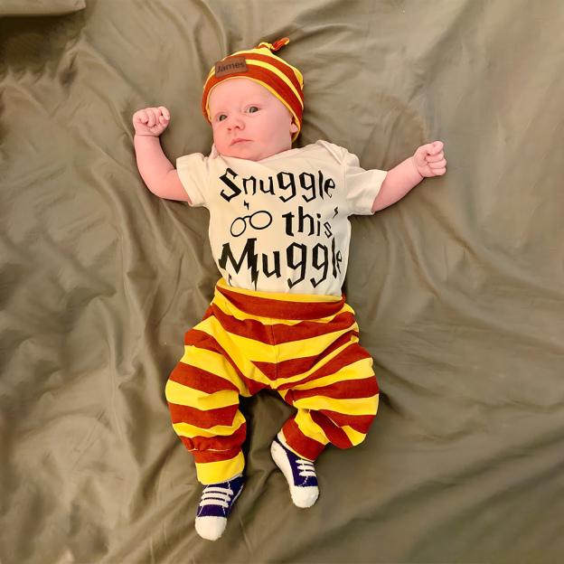 Personalized Baby Snuggle This Muggle 3 Piece Outfit Set | CWBaby169