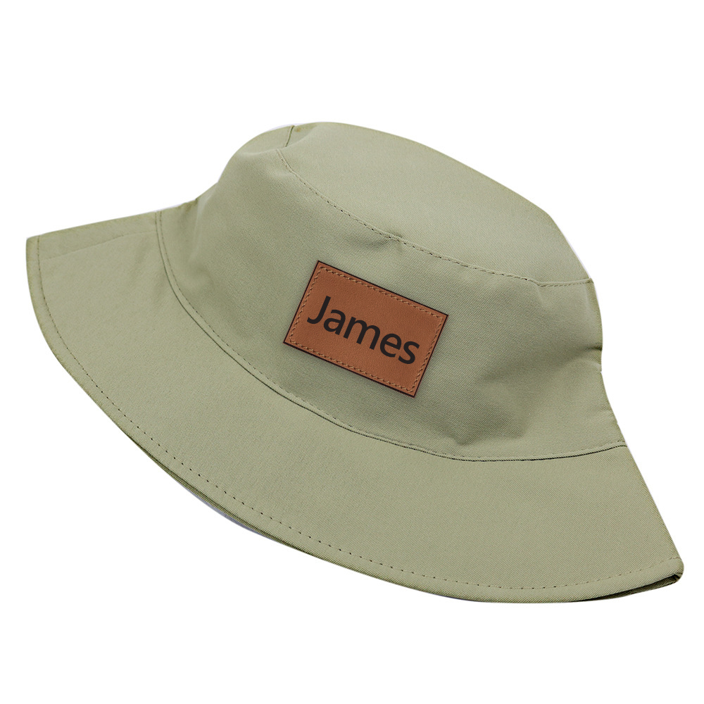 Personalized Kid Leather Patch Bucket Sunbonnet for Comfort & Unique | CWBeach157