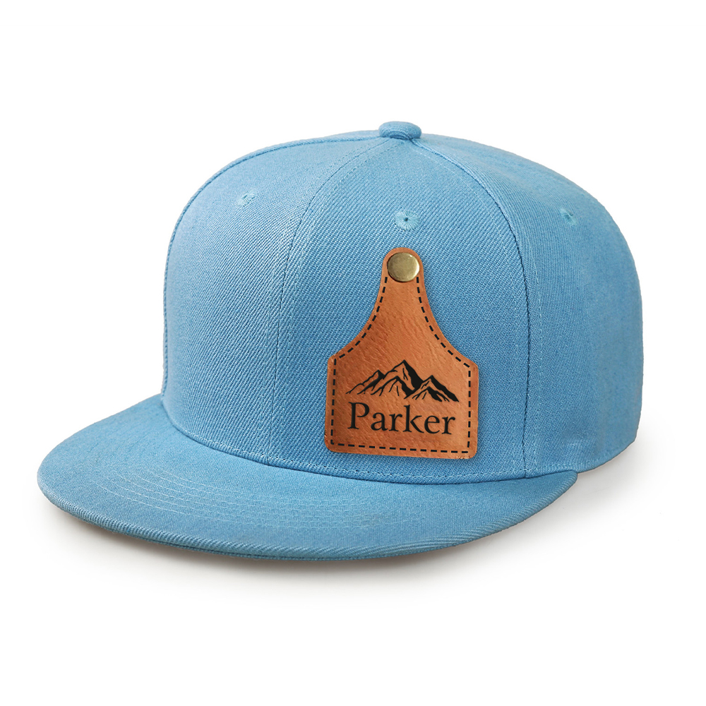 Personalize Kids Leather Patch Cow Tag Hat | CWBeach158