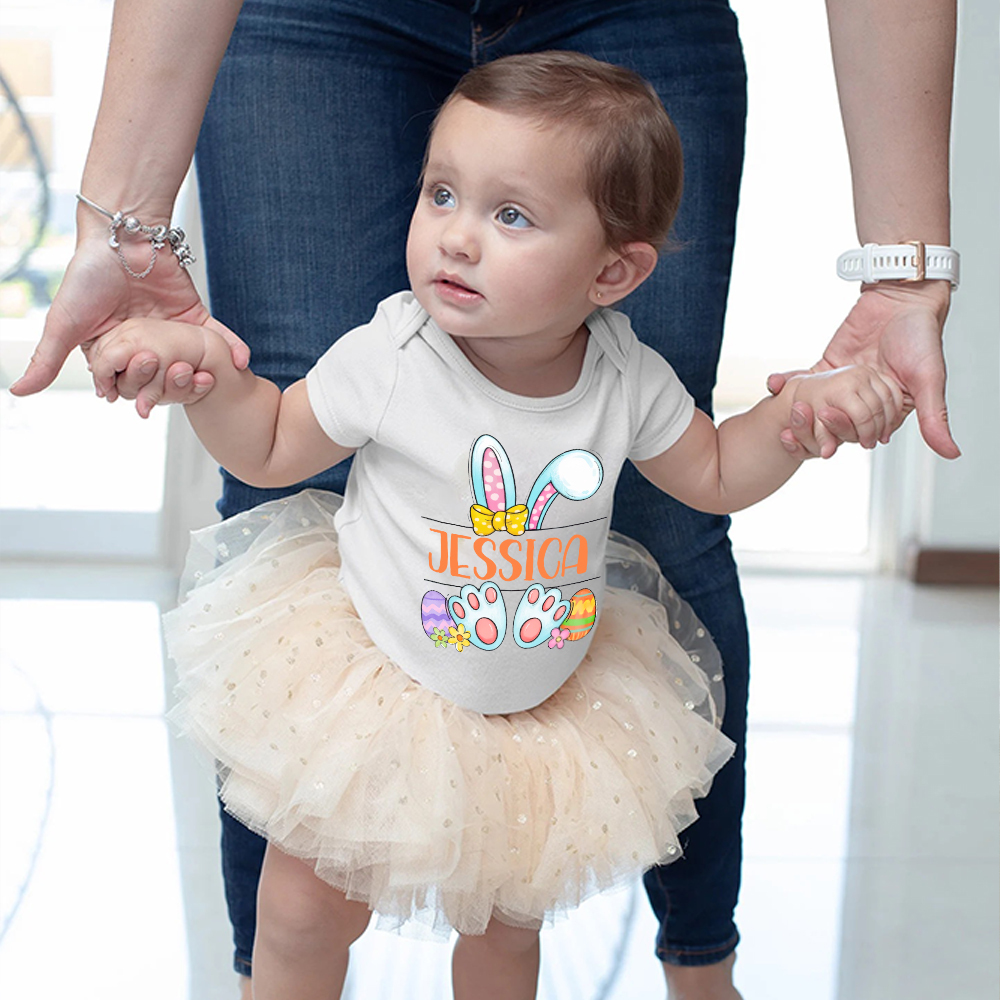 Personalized Baby Cute Easter Bunny Romper | CWEaster44
