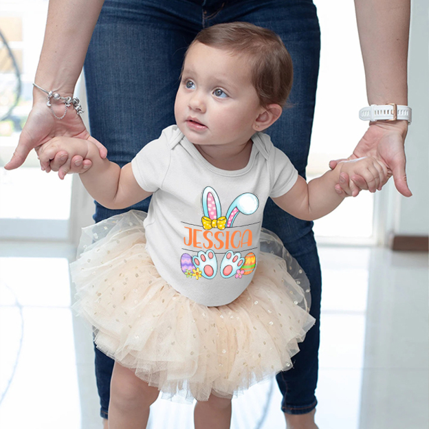 Personalized Baby Cute Easter Bunny Romper | CWEaster44