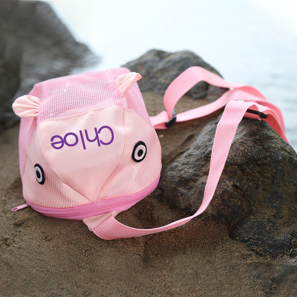Personalized Clownfish Seashell Zipper Mesh Beach Bag | CWBeach164