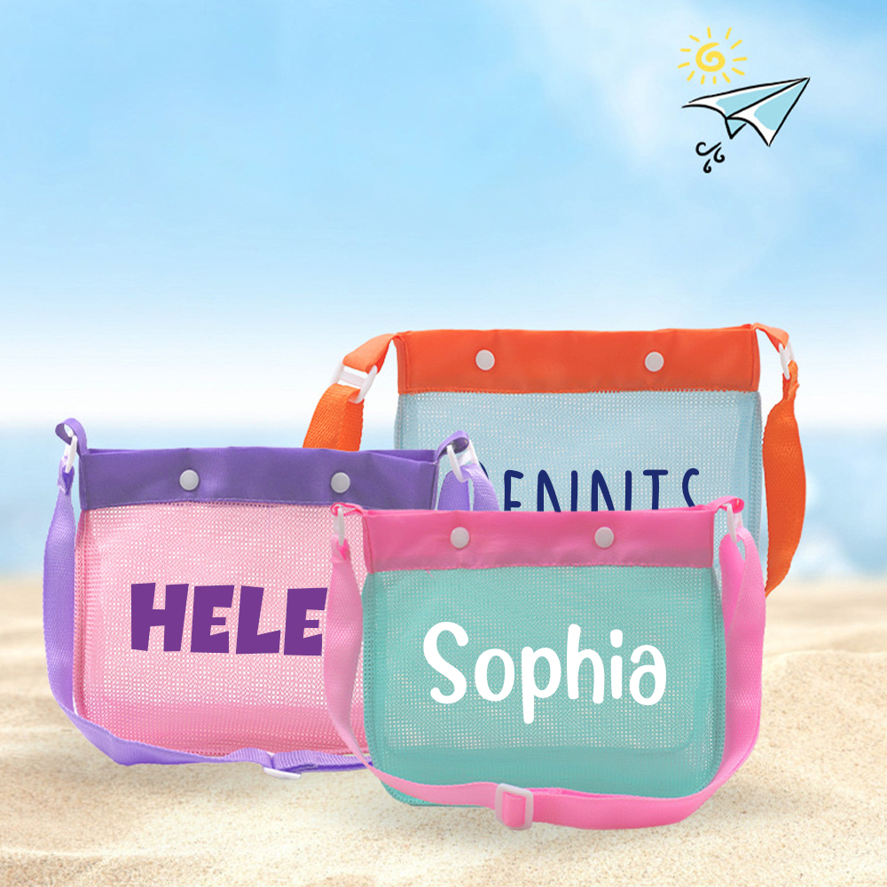 Personalized Kids Seashell Mesh Beach Bag | CWBeach171
