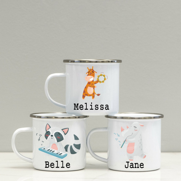 Personalised 12oz Music Animals Mugs for Kids  | KidMug34