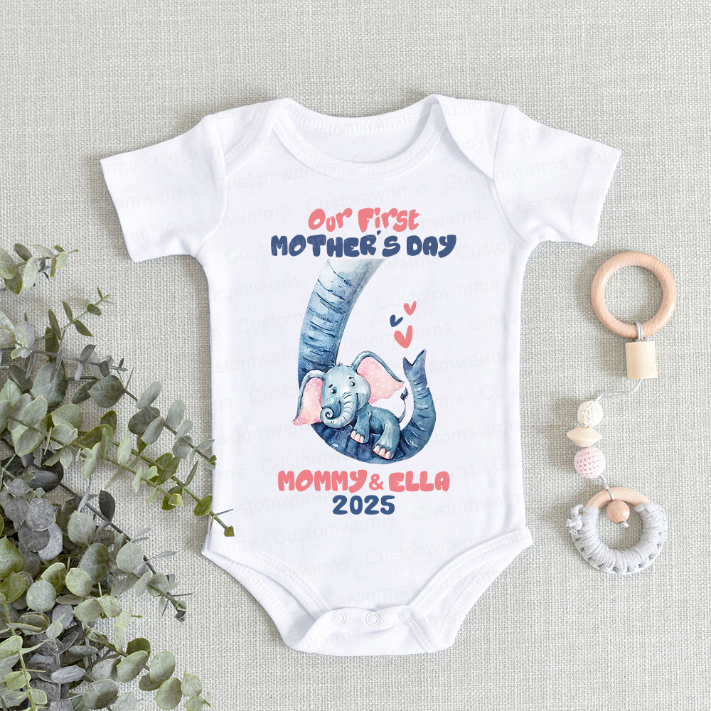 Personalized First Mother's Day Mommy and Baby Outfit | CWFamily35