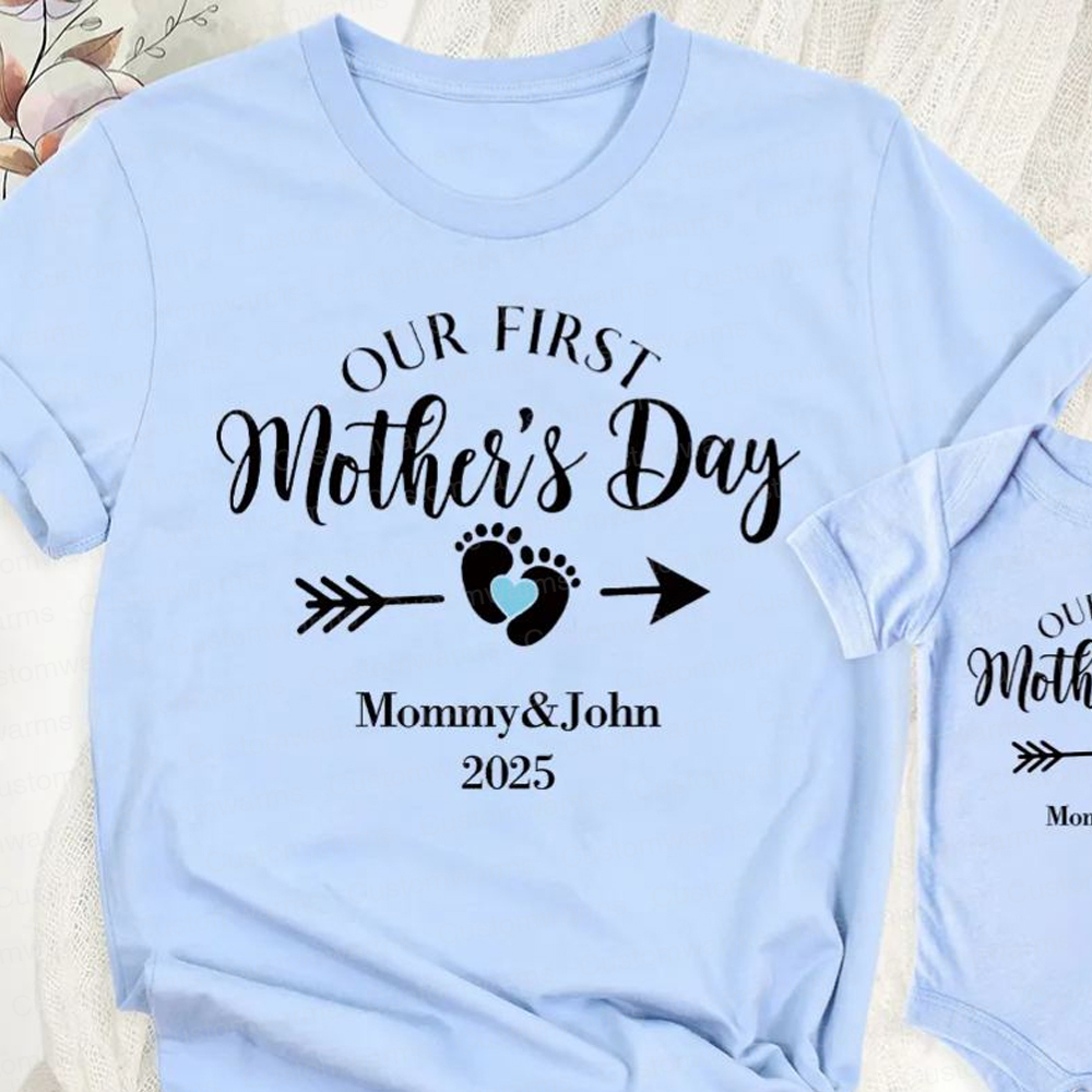 Personalized First Mother's Day Mommy and Baby Outfit | CWFamily23