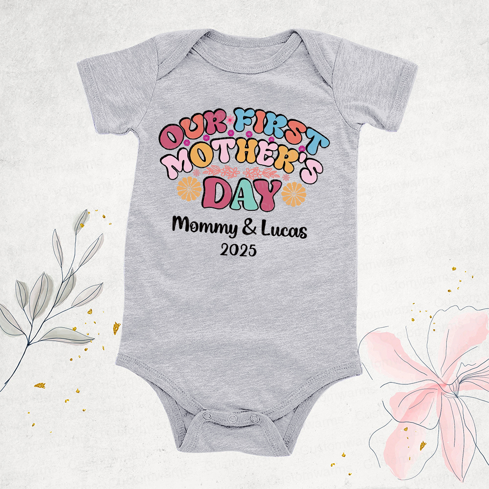 Personalized First Mother's Day Mommy and Baby Outfit | CWFamily24