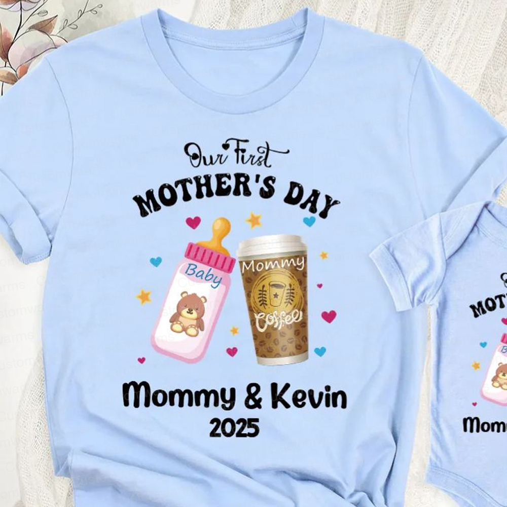 Personalized First Mother's Day Mommy and Baby Outfit | CWFamily25