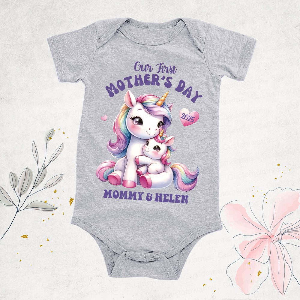 Personalized First Mother's Day Mommy and Baby Outfit | CWFamily29