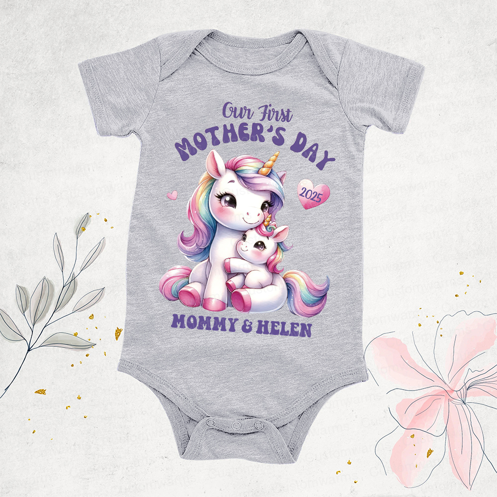 Personalized First Mother's Day Mommy and Baby Outfit | CWFamily29