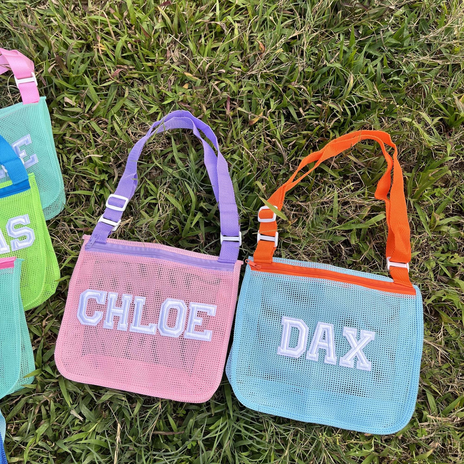 Personalized Seashell Zipper Mesh Beach Bag | CWBeach50