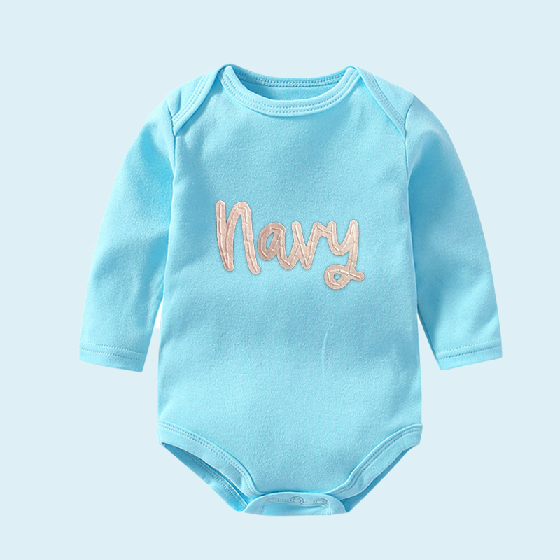 Personalized Hand-Embroidered Baby Cozy Soft Romper | inRomper21