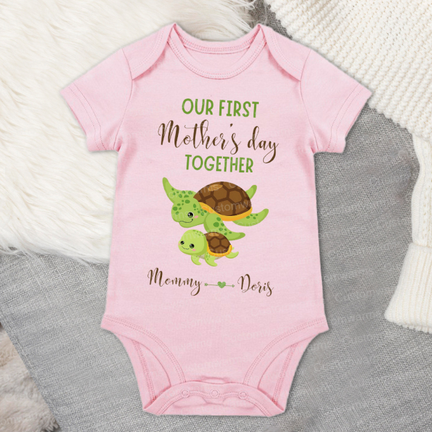 Personalized First Mother's Day Mommy and Baby Outfit | CWFamily46