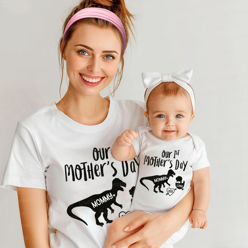 Personalized First Mother's Day Mommy and Baby Outfit | CWFamily55