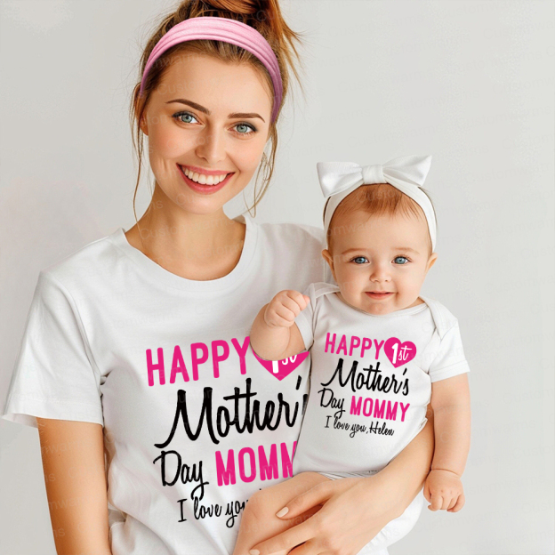Personalized First Mother's Day Mommy and Baby Outfit | CWFamily56