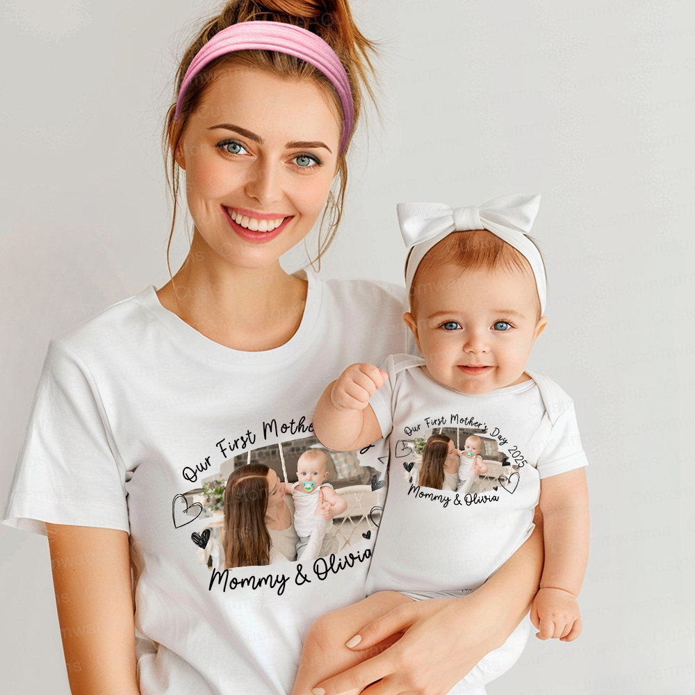 Personalized First Mother's Day Mommy and Baby Outfit | CWFamily60