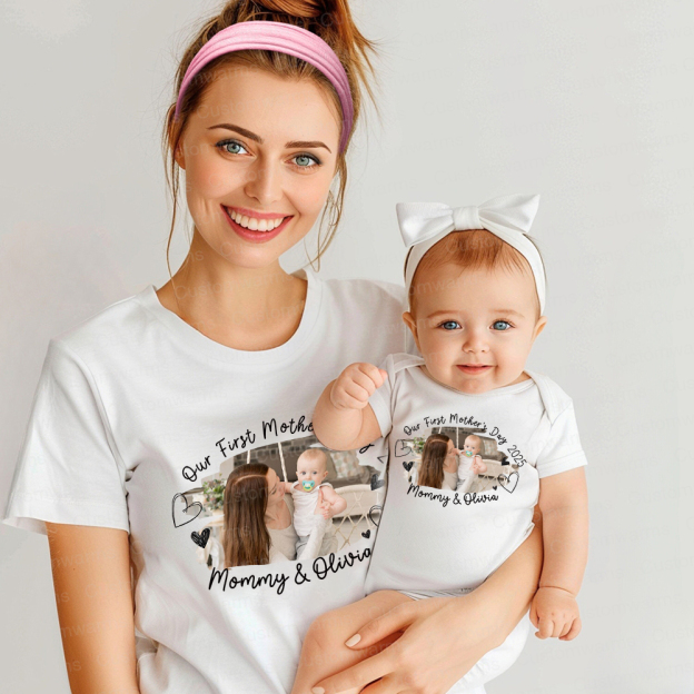 Personalized First Mother's Day Mommy and Baby Outfit | CWFamily60