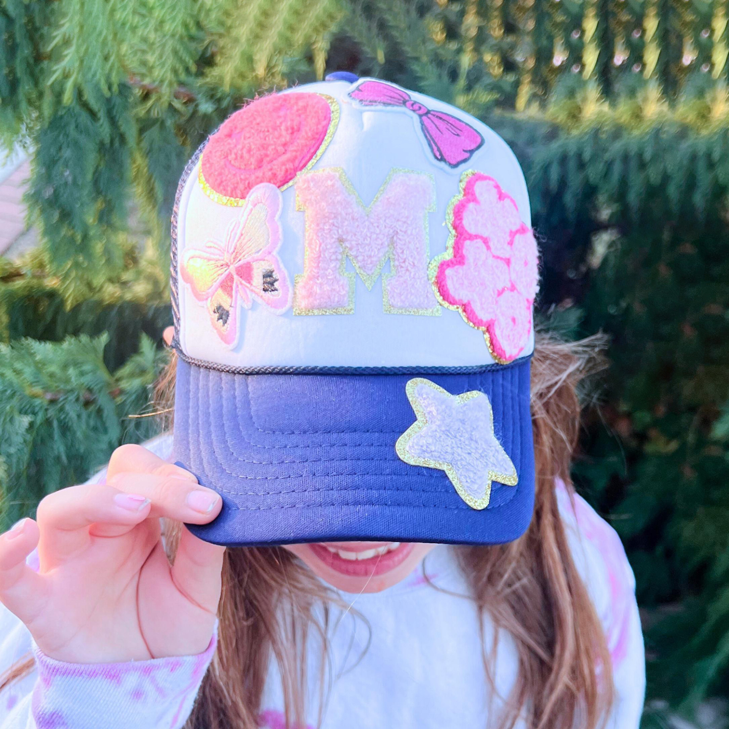 Personalized Kids Chenille Patch Trucker Hat | CWBeach188