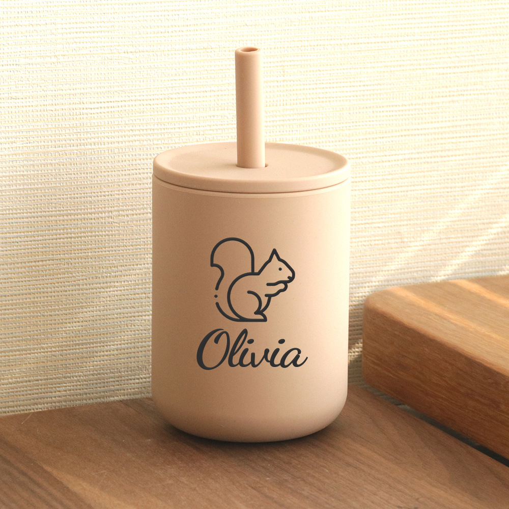 Personalised Baby Food Grade Sippy Silicone Cup  | CWBaby213