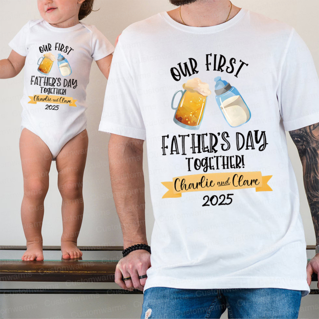 Personalized First Father's Day Daddy and Baby Outfit | CWFamily64